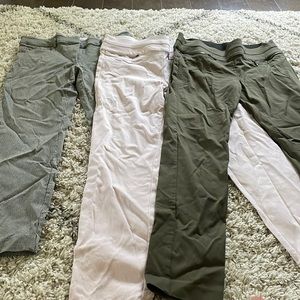 Candies size medium ankle pants green and white, pink and white solid green